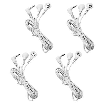4 Count TENS Wires 3.5mm Plug to 3.5mm Snap Electrode Wires for TENS Unit Electrodes Lead Wires for TENS