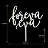 Acrylic Foreva Eva Cake Topper for Wedding, Engagement, Brial Shower Party Decorations (Silver) view 3