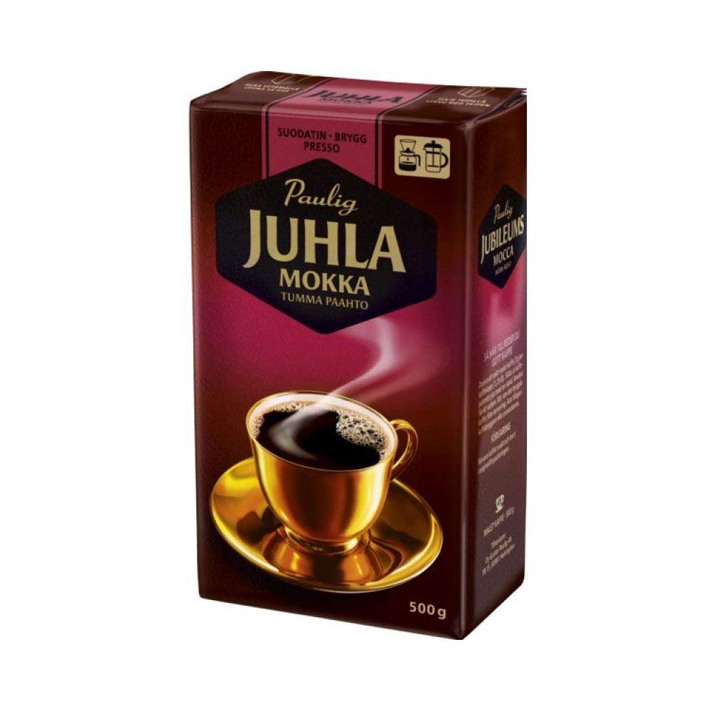 Paulig Juhla Mokka Dark Roast fine Ground Coffee 1 Pack of 500g