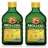 Moller's Fish Cod Liver Oil with Omega 3, Lemon Flavour 250 Ml Liquid Supplement Made in Norway 2 Bottles view 1