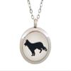 Aromatherapy Essential Oil Diffuser Stainless Steel Silver Magnetic Locket Pendant 2 Sizes Chain Necklace, Refill Pads & Diffuser Bracelet in a Velvet Bag, Stainless Steel view 1