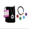 Aromatherapy Essential Oil Diffuser Stainless Steel Silver Magnetic Locket Pendant 2 Sizes Chain Necklace, Refill Pads & Diffuser Bracelet in a Velvet Bag, Stainless Steel view 2