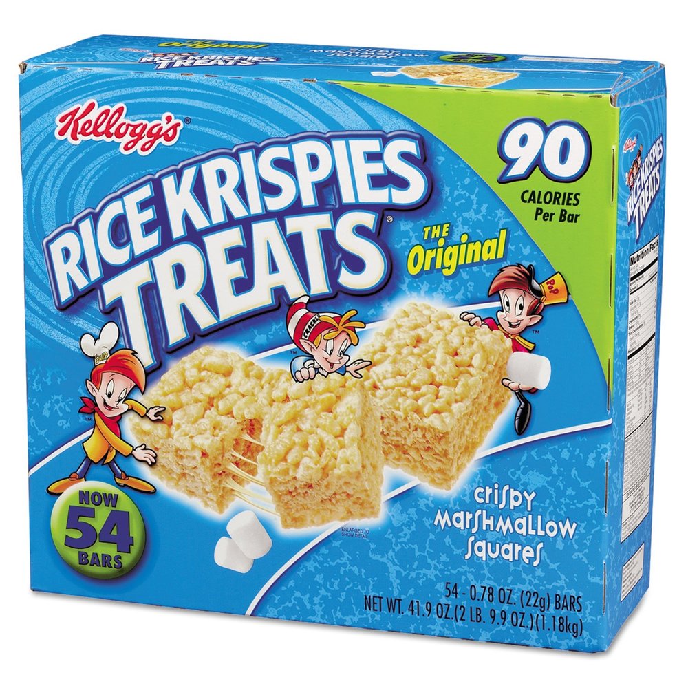 KELLOGGS 827118 Rice Krispies Treats, Original Marshmallow, 0.78oz Pack, 54 per Carton