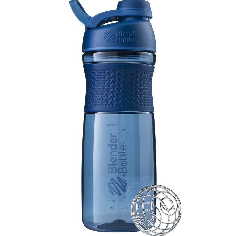 BlenderBottle Sportmixer | Protein Shaker cup | Diet Shaker | Water Bottle | with BlenderBall | 820ml - navy