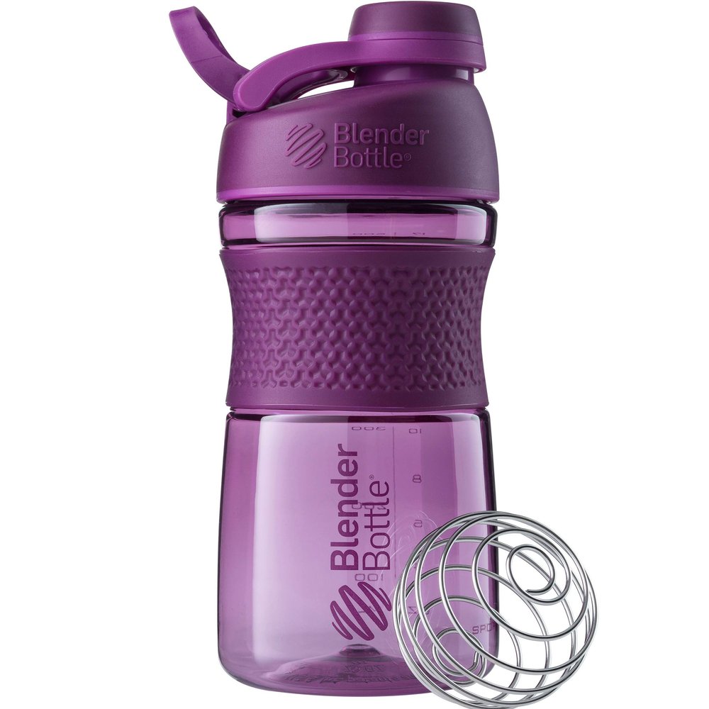 BlenderBottle Sportmixer | Protein Shaker cup | Diet Shaker | Water Bottle | with BlenderBall | 590ml - plum