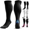 aZengear Compression Socks (20-30mmHg) Anti DVT Air Flying Knee-High Flight Travel Stockings, Swollen Legs, Varicose Veins, Running, Shin Splints Calf Pressure Support, Sports (Black w Navy S/M) view 1