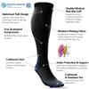 aZengear Compression Socks (20-30mmHg) Anti DVT Air Flying Knee-High Flight Travel Stockings, Swollen Legs, Varicose Veins, Running, Shin Splints Calf Pressure Support, Sports (Black w Navy S/M) view 2