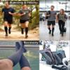 aZengear Compression Socks (20-30mmHg) Anti DVT Air Flying Knee-High Flight Travel Stockings, Swollen Legs, Varicose Veins, Running, Shin Splints Calf Pressure Support, Sports (Black w Navy S/M) view 4