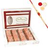Ghasitaram Gifts Rakhi Gifts for Brothers Rakhi Sweets - Mawa Coconut Barfi 400 GMS with Beads Rakhi view 1