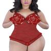 ALLureLove Plus Size Lingerie for Women Sexy One-Piece Teddy Valentine's Day Lingerie Bodysuit, Wine Red, XL view 1