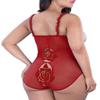 ALLureLove Plus Size Lingerie for Women Sexy One-Piece Teddy Valentine's Day Lingerie Bodysuit, Wine Red, XL view 2