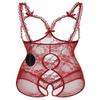 ALLureLove Plus Size Lingerie for Women Sexy One-Piece Teddy Valentine's Day Lingerie Bodysuit, Wine Red, XL view 4
