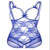 ALLureLove Plus Size Lingerie for Women Sexy One-Piece Teddy Valentine's Day Lingerie Bodysuit, Blue, XXL view 3