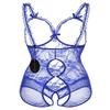 ALLureLove Plus Size Lingerie for Women Sexy One-Piece Teddy Valentine's Day Lingerie Bodysuit, Blue, XXL view 4