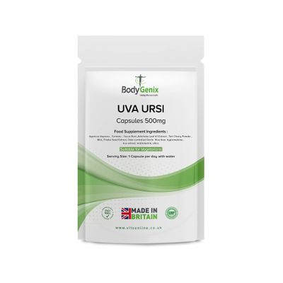 Bodygenix UVA Ursi Capsules - 500mg High Antioxidant Formula Immune System Joints Urinary Infections Digestive Health Support Natural Vegan Supplement - 30 Capsule 1 Month Supply