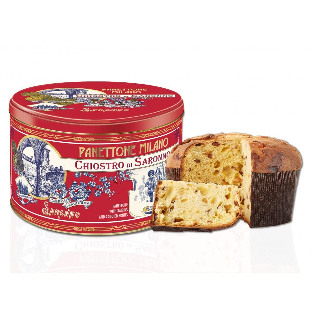 Chiostro di Saronno Promenade Classic Panettone in Tin 1000g, Made in Italy