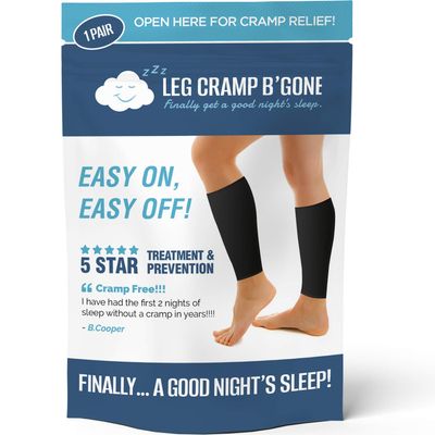 Sleeper Sleeves for Stopping and Preventing Night Time Leg Cramps - The Original -"Easy On - Easy Off" Treatment.One Size for Small, Medium, Large - No XL or XXL -