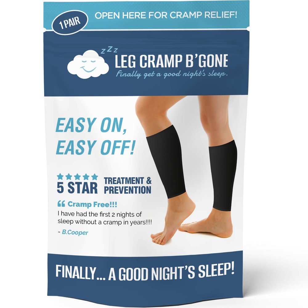 Sleeper Sleeves for Stopping and Preventing Night Time Leg Cramps - The Original -"Easy On - Easy Off" Treatment.One Size for Small, Medium, Large - No XL or XXL -