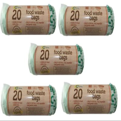 100 Bio-degradable Food Waste Bags Rubbish Compost Recycle Kitchen Veg Fruit
