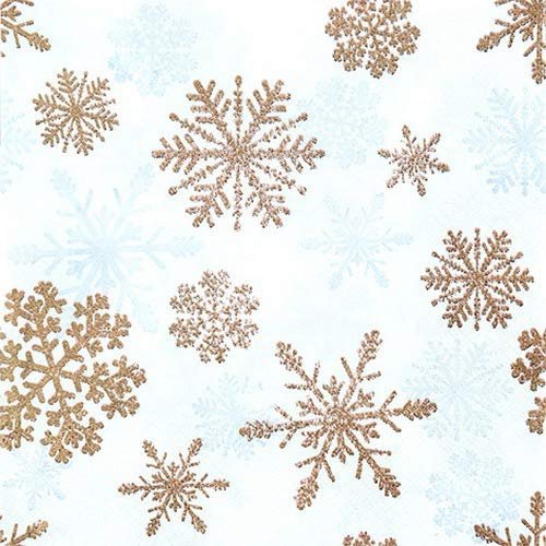 20 Napkins Snow Crystals Copper / Snowflakes / Winter / Christmas 33 x 33 cm