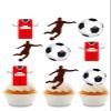 24 x Stand up red Football Shirt Style Cupcake Toppers Edible Wafer Card view 1