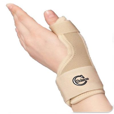 SOLACE CARE High Performance Aluminium Thumb Brace 2PCS(Pair) | Thumb Stabilizer with Metal Splint & Adjustable Wrist Strap Work for Injury Supporting | Fracture (Beige, Medium)