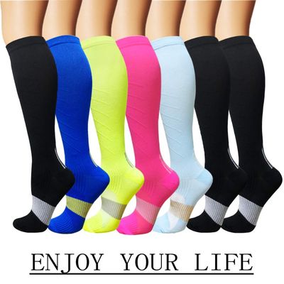 7 Pack Copper Knee High Compression Socks For Men & Women-Best For Running,Athletic,Medical,Pregnancy and Travel -15-20mmHg (S/M, Multicoloured 4)
