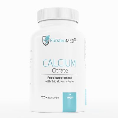 FrstenMED Calcium Citrate Capsules - High Dose of Pure Calcium Citrate for Strong Bones & Teeth - 120 Capsules - Vegan & Additive-Free