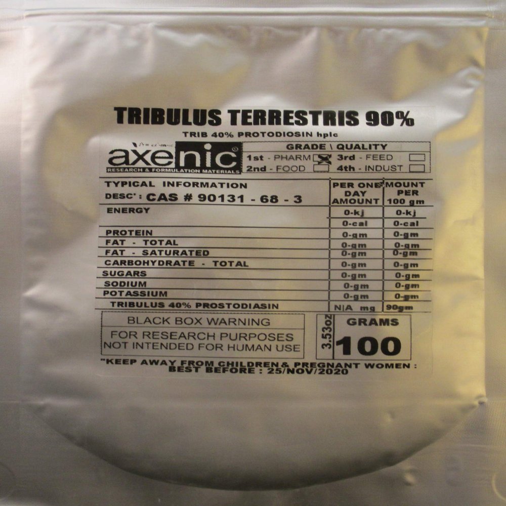 AXENIC 100 grams TRIBULUS TERRESTRIS 90% saponin, 50% protodiosin HPLC