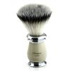 3 Piece Traditional Wet Shaving Set >> Double Edge Shaving Razor & Synthetic Eco-Friendly Badger Shaving Brush + Dual Stand - Classic Ivory Colour - Gift Set view 3