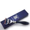 Compatible Razor with Solid Unbreakable Resin Handle Marbled Blue Perfect Shaving Razor for Men view 2