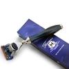Compatible Razor with Solid Unbreakable Resin Handle Marbled Blue Perfect Shaving Razor for Men view 4