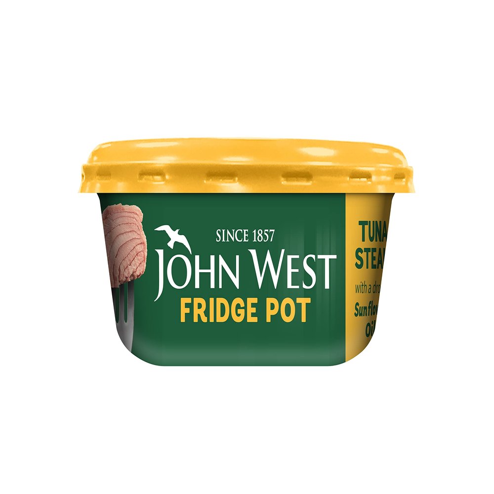 John West No Drain Tuna Fridge Pot Sunflower Oil, Pack of 12