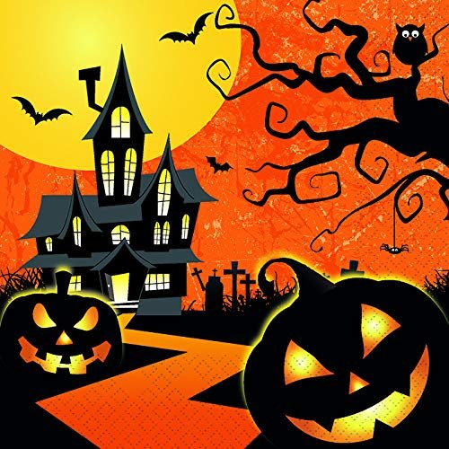 20 Halloween Scary / Pumpkin / Bat / Castle Napkins 33 x 33 cm