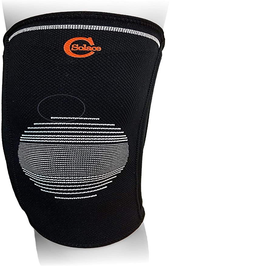 1 x Elastic Knee Sleeve with Spiral Stays - Solace Care Knee Support Supplied to NHS patients with Arthritis, Tendonitis, Mild Instability, For Men and Women (MEDIUM)