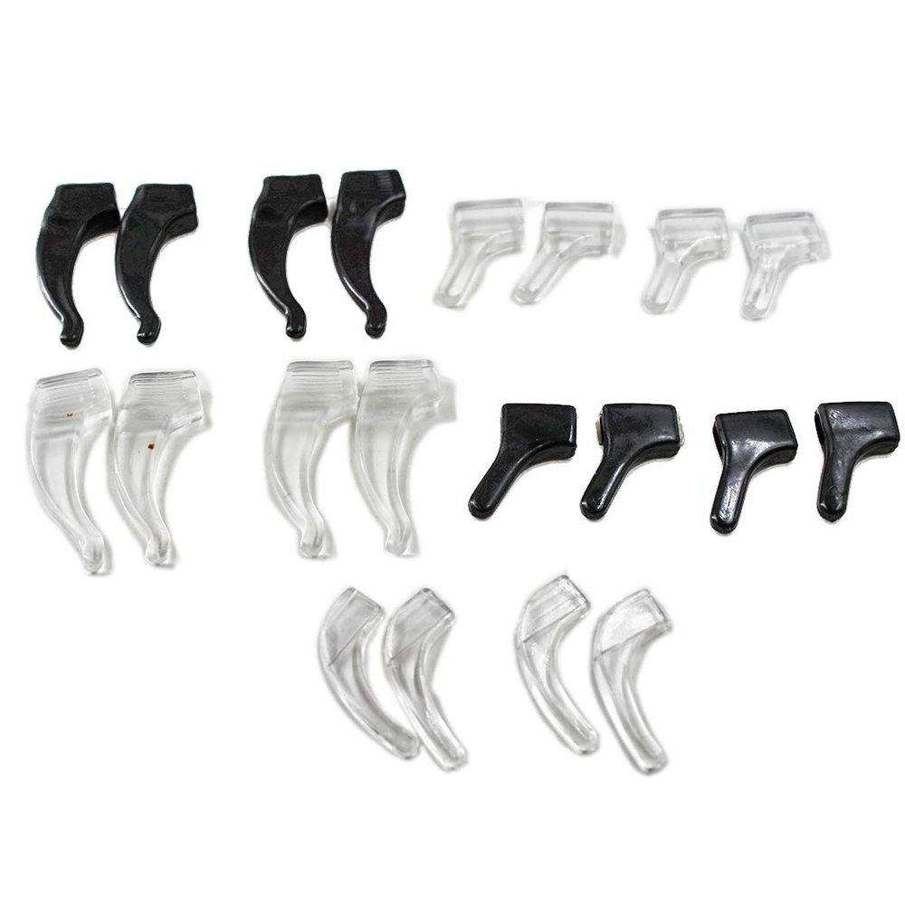 10Pairs Eyeglass Anti-Slip Ear Grips for Adult and Kids Spectacles Temple Tip Hooks in 3 Different Sizes