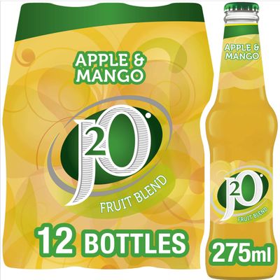 J2O Fruit Blend Juice Drink - Perfect Mixer - Low Calorie - Apple and Mango, 12 x 275 ml Bottles