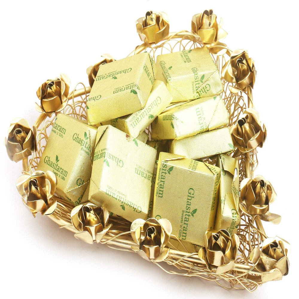 Ghasitaram Gifts Diwali Gifts Diwali Chocolates - Mesh Heart Chocolate Tray