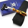 Ambar and Black Collection 5 Edge Cartridge Razor and Leather Protective Razor Case Deep Clean Shave view 1