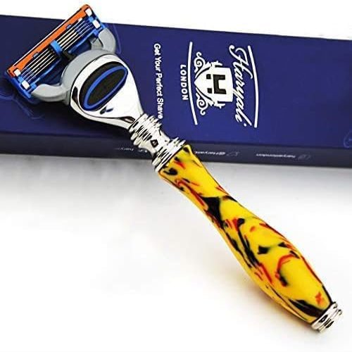 5 Edge Head Compatible Razor with New Top Class Unbreakable Resin Handle - NEW LIMITED EDITION - Special Collection by Haryali London - 5 Blade Technology