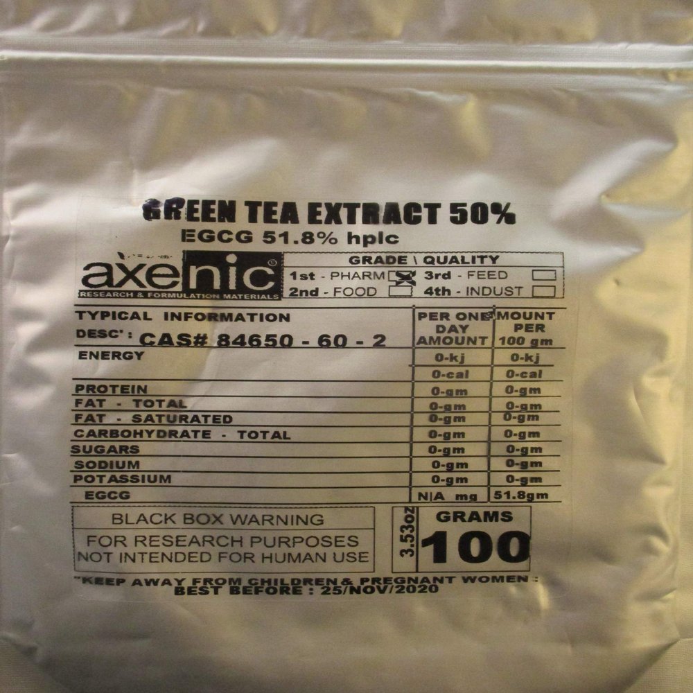 1 x 100 grams, GREEN TEA EXTRACT 50% EGCG powder