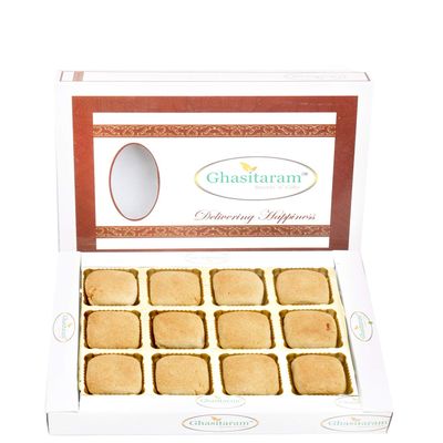 Ghasitaram Gifts Indian Sweets - Diwali Gifts Sweets - Baked Almond Anjeer Delights in White Box, 300g