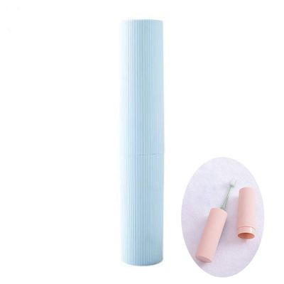 2 Pack Toothbrush Case Travel Cover Portable Plastic Toothbrush Holder Storage Case for Travel Hiking Camping (Blue)