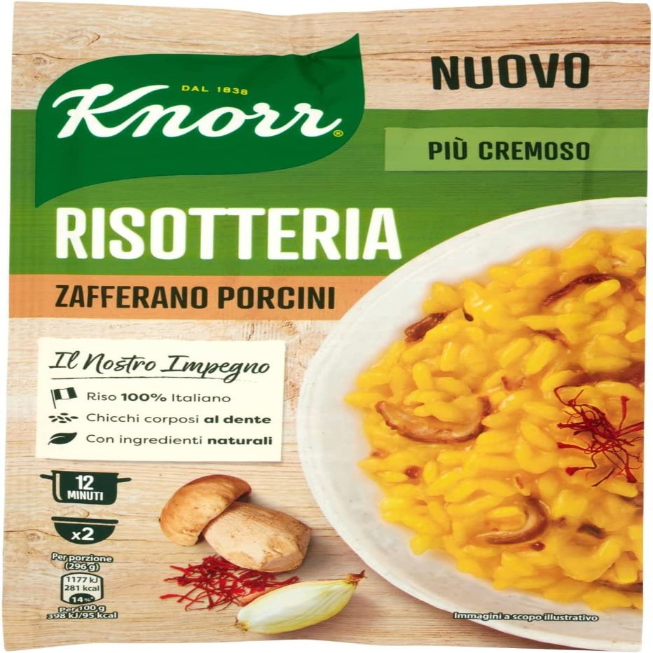 Knorr Italian Risotto Rice with Saffron and Porcini Mushrooms 175g Ready to Eat!