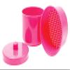 Denture Case, Plastic Box, Orthodontic Retainer Bath, Dental Orthodontic Mouth Guard Storage Container Holder with Strainer (Pink) view 1