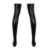 Alvivi Men's Patent Leather Thigh High Footed Stockings Clubwear Cosplay Costume Accessory Black L view 3
