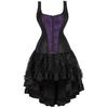 jutrisujo Corset Dress Sexy Skirt Set Gothic Outfits Costume Basquesr Victorian Purple Black 4XL view 1
