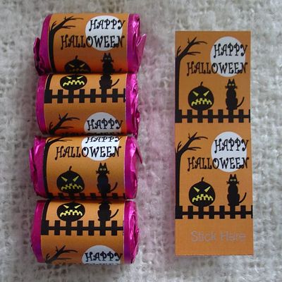 50 Happy Halloween MINI Love Hearts Sweets - Pumpkin CAT