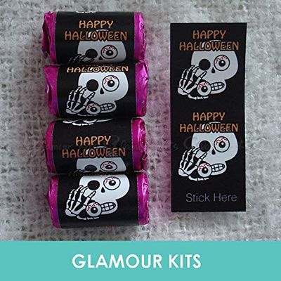 50 Happy Halloween MINI Love Hearts Sweets - Skull
