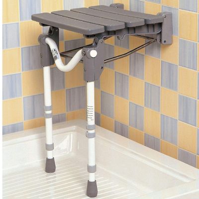 Homecraft Tooting Slatted Shower Seat, Ergonomic Shower Stool for Elderly, Disabled, and Handicapped, Bathroom Aid for Bathing and Personal Hygiene, Slatted Seat for Drainage, Corrosion Resistant